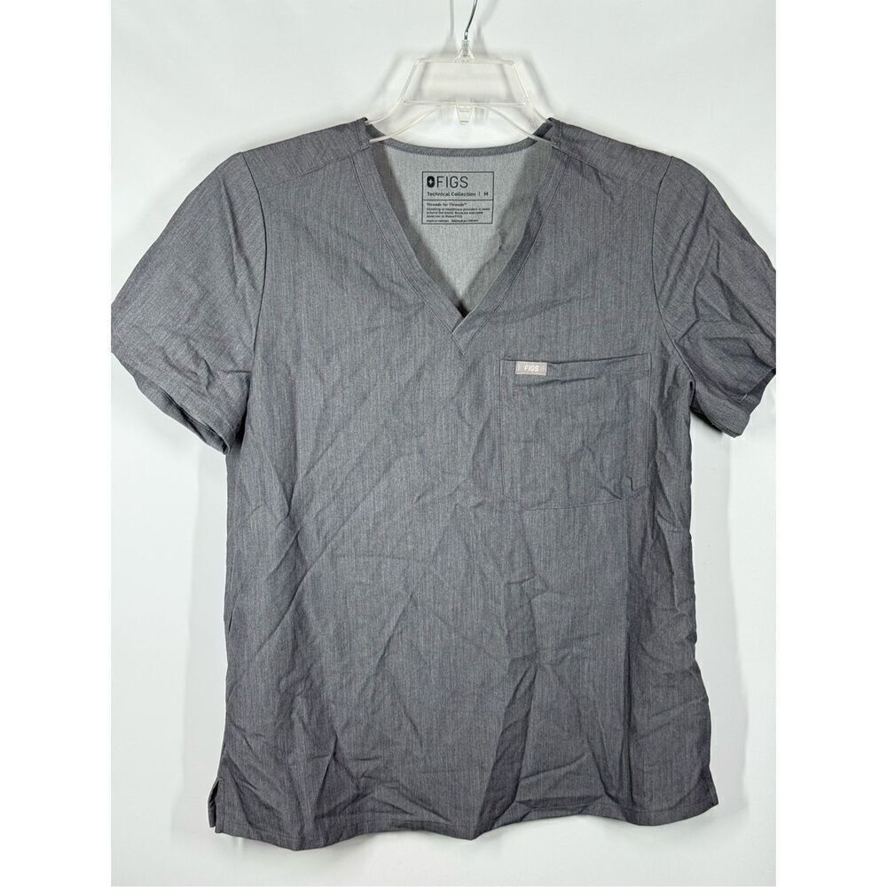 B 35- Figs Scrub Gray Catarina One-Pocket Scrub Top Size Medium